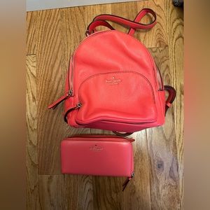 Red Kate spade mini backpack